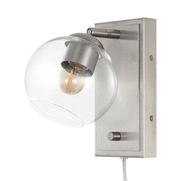 Hugo 6" Minimalist Modern Plug-In or Hardwired Adjustable Iron LED Wall Sconce with Rotary Dimmer - JONATHAN Y